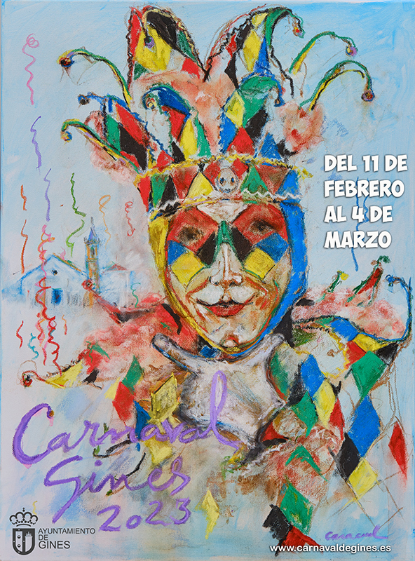 Ya se conoce el cartel anunciador del Carnaval de Gines 2023, obra de Javier Caracuel