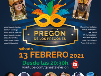 El 'Pregón de los pregones' inaugurará el sábado 13 de febrero el #CarnavalEnCasa